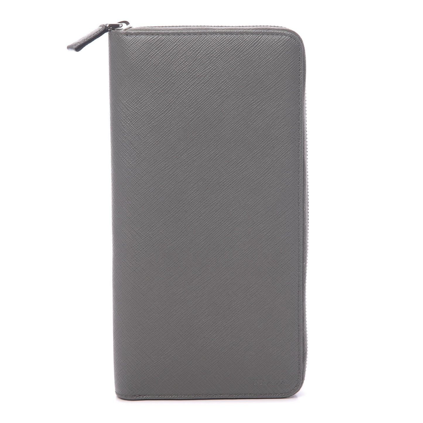Saffiano Large Zip Around Travel Wallet Grey