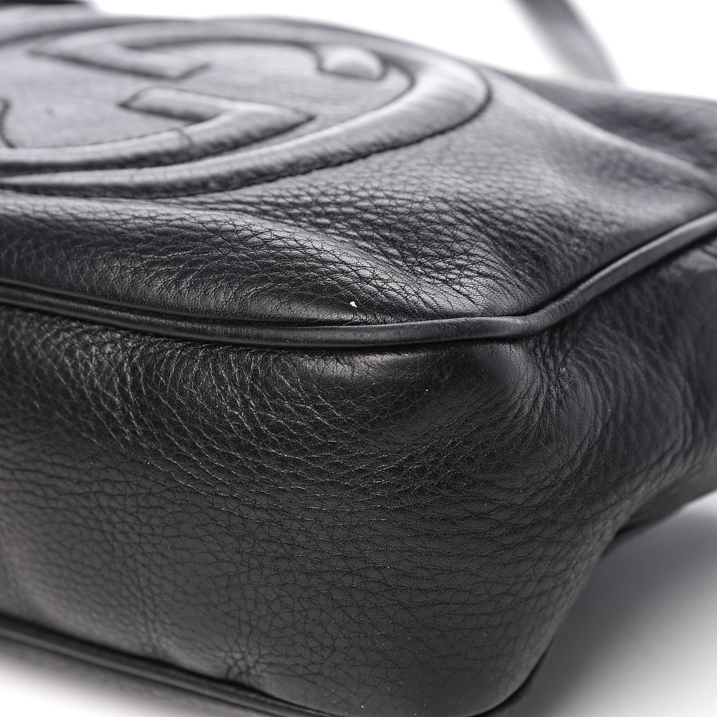 Pebbled Calfskin Small Soho Disco Bag Black