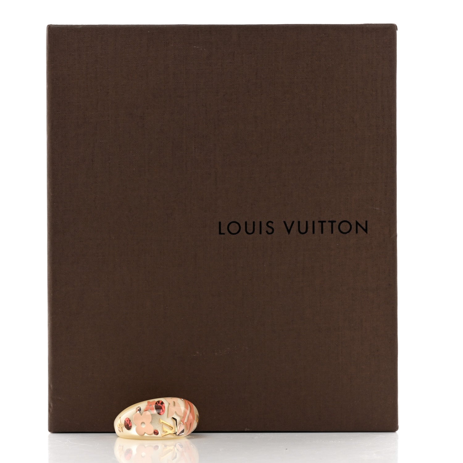 Louis Vuitton Resin Swarovski Crystal Inclusion Ring M White Pink 6 of 6