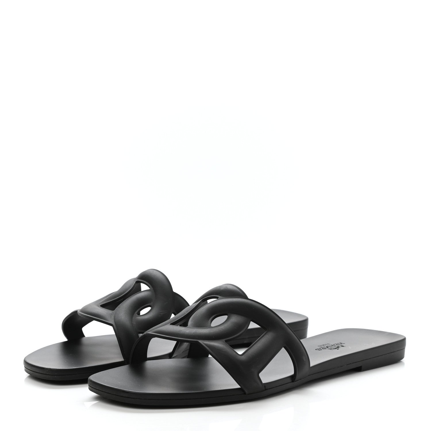 Hermes Rubber Aloha Sandals 39 Black 2 of 7
