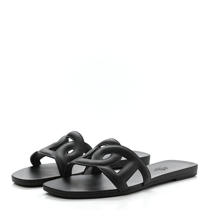 Hermes Rubber Aloha Sandals 39 Black 2 of 7