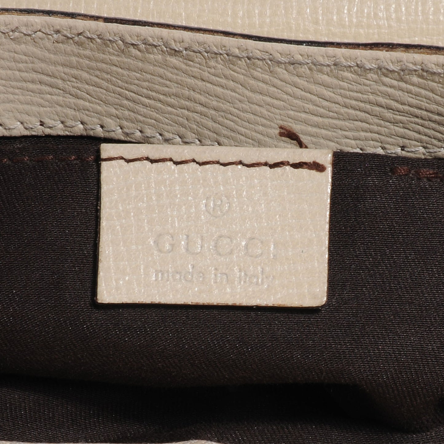 Textured Leather Horsebit Clutch Beige