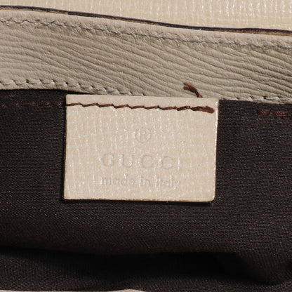 Gucci Textured Leather Horsebit Clutch Beige 6 of 9