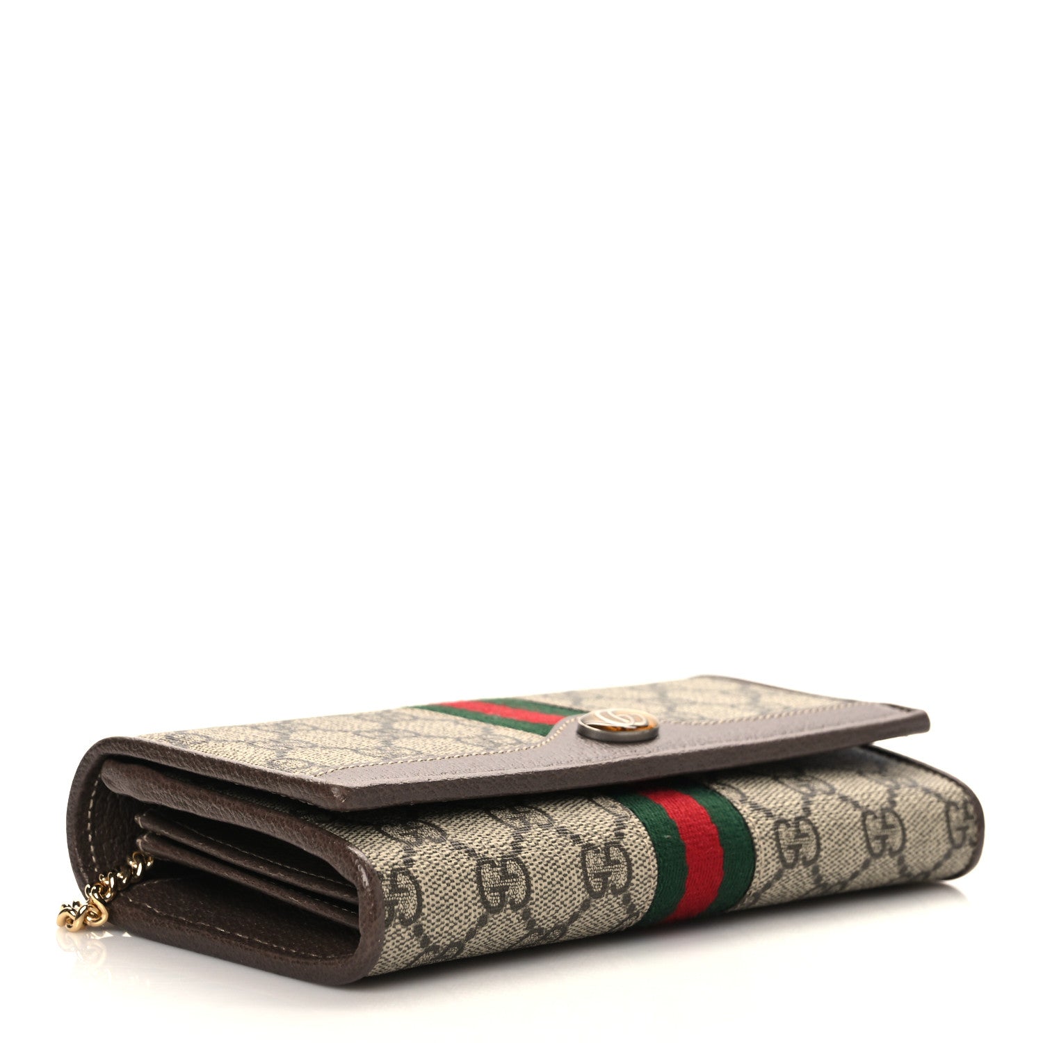 Gucci GG Supreme Monogram Web Ophidia Wallet On Chain Brown 4 of 11
