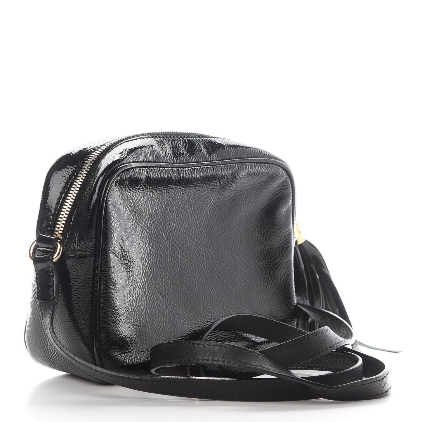 Soft Patent Small Soho Disco Bag Black