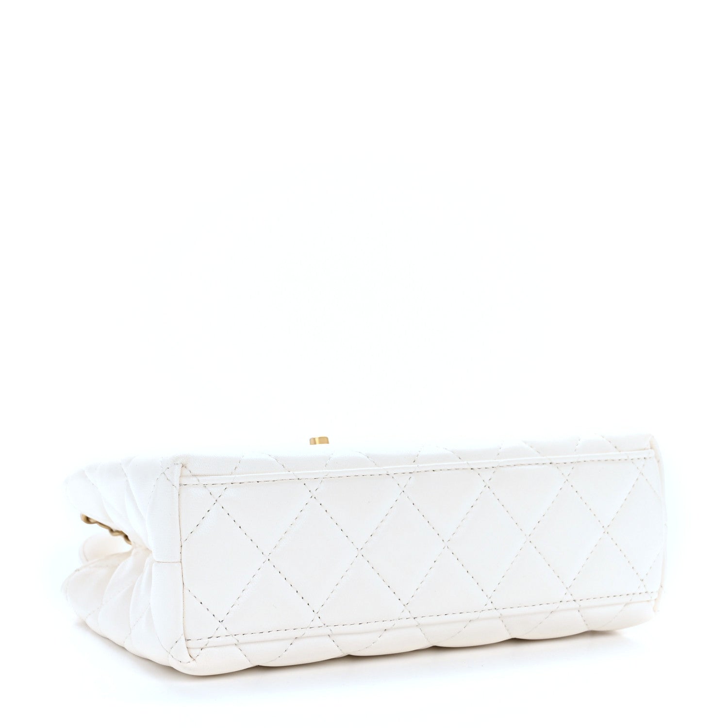 Chanel Shiny Aged Calfskin Quilted Nano Kelly Shopper White 4 of 12