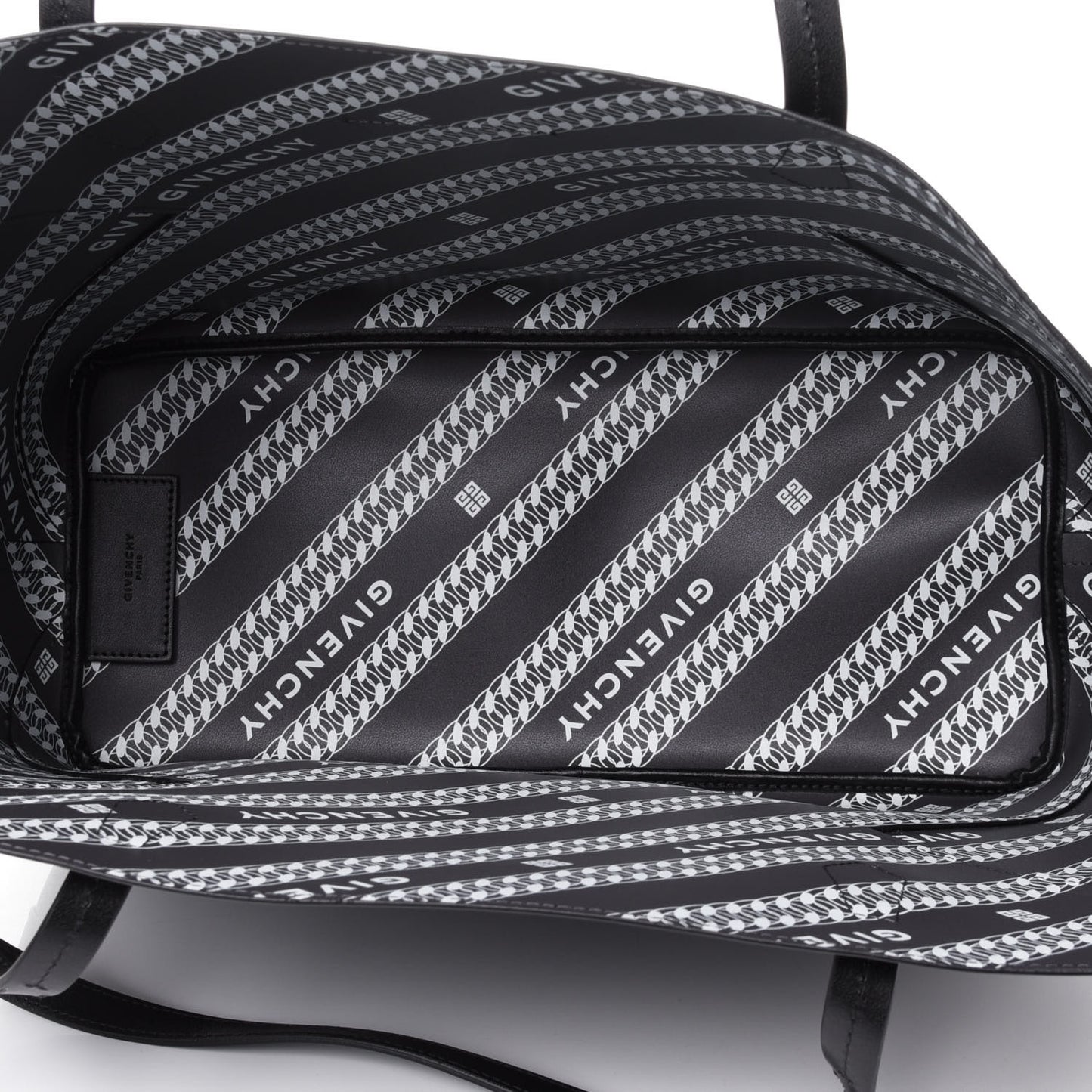 Smooth Calfskin Wing Shopper Tote Black White