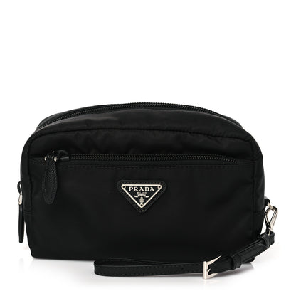 Prada Re-Nylon Saffiano Pouch Wristlet Black 1 of 8