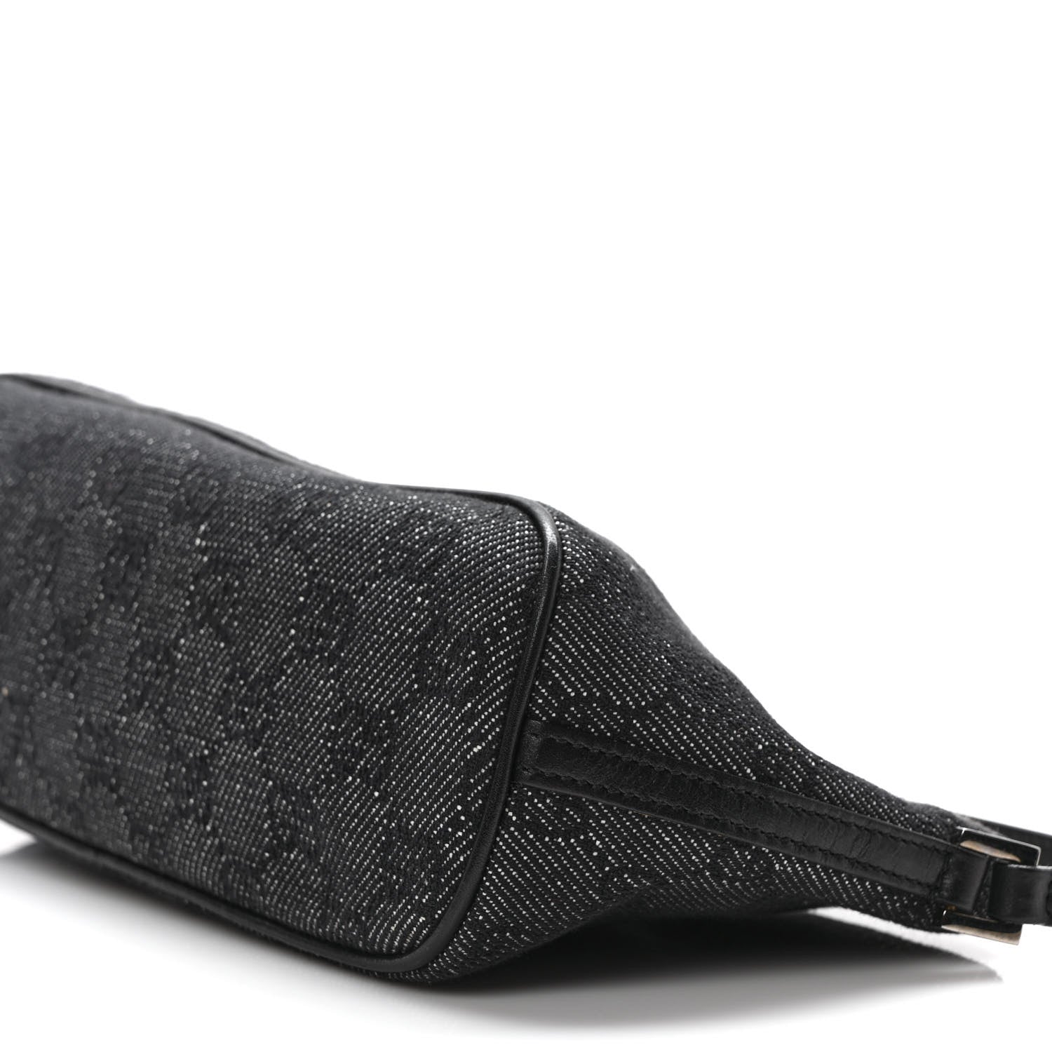 Gucci Denim Monogram Boat Pochette Black 9 of 9