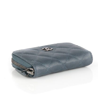 Chanel Caviar Quilted Zip Coin Purse Grey 4 of 7