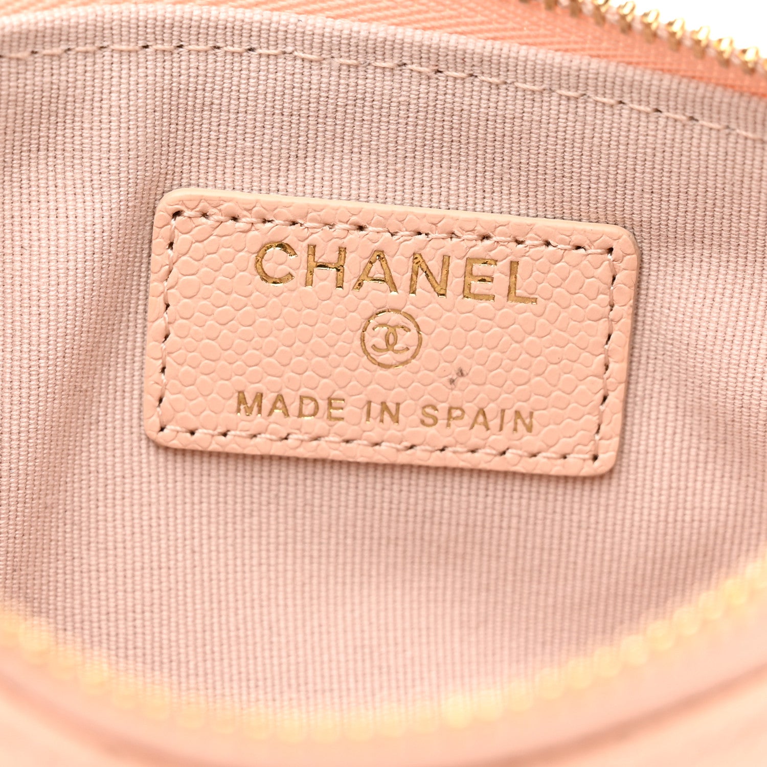 Chanel Caviar Quilted Small Cosmetic Case Beige 6 of 8