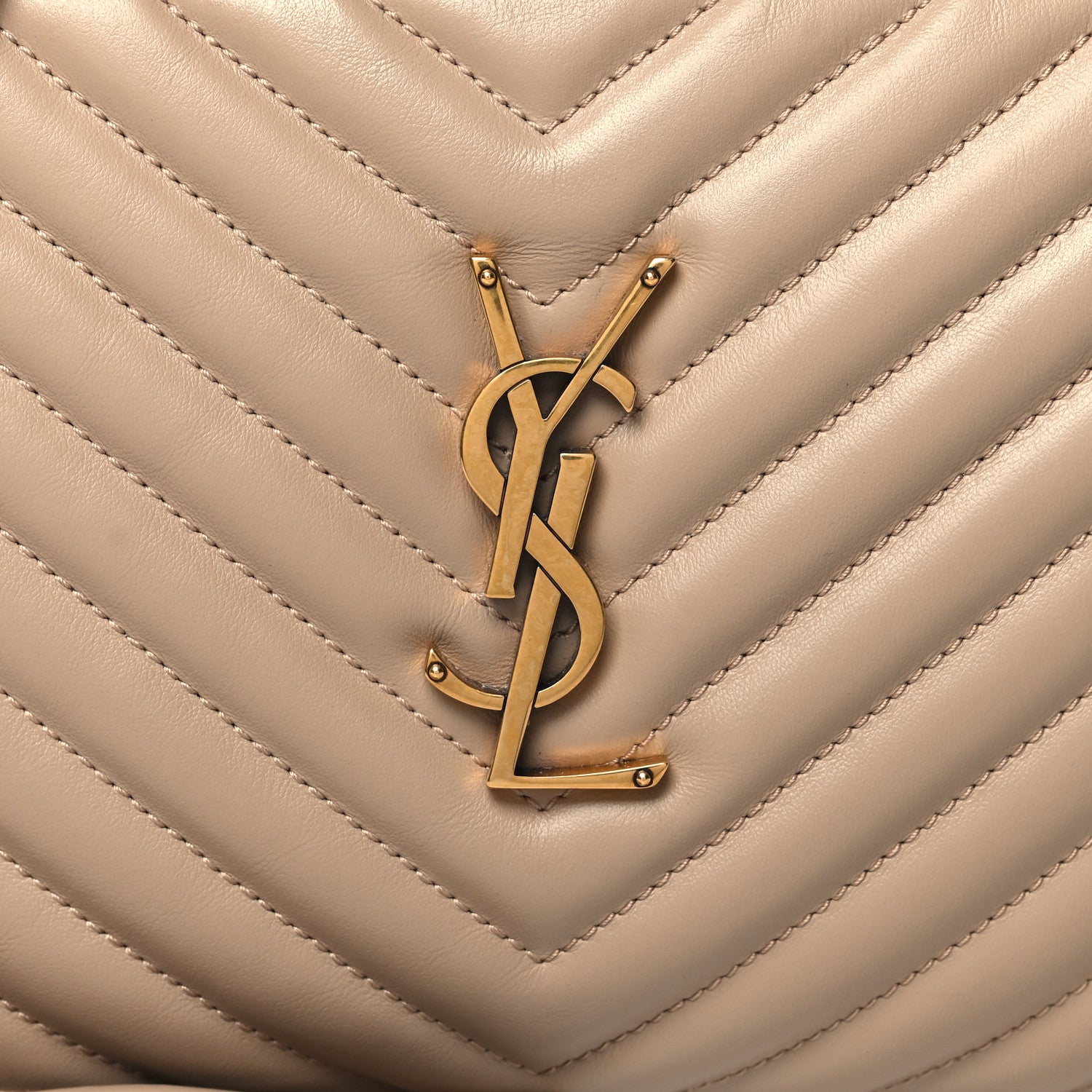 Saint Laurent Calfskin Matelasse Monogram Lou Camera Bag Dark Beige 8 of 10