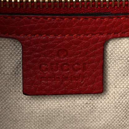 Gucci Pebbled Calfskin Medium Bamboo Shopper Tote Red 7 of 8