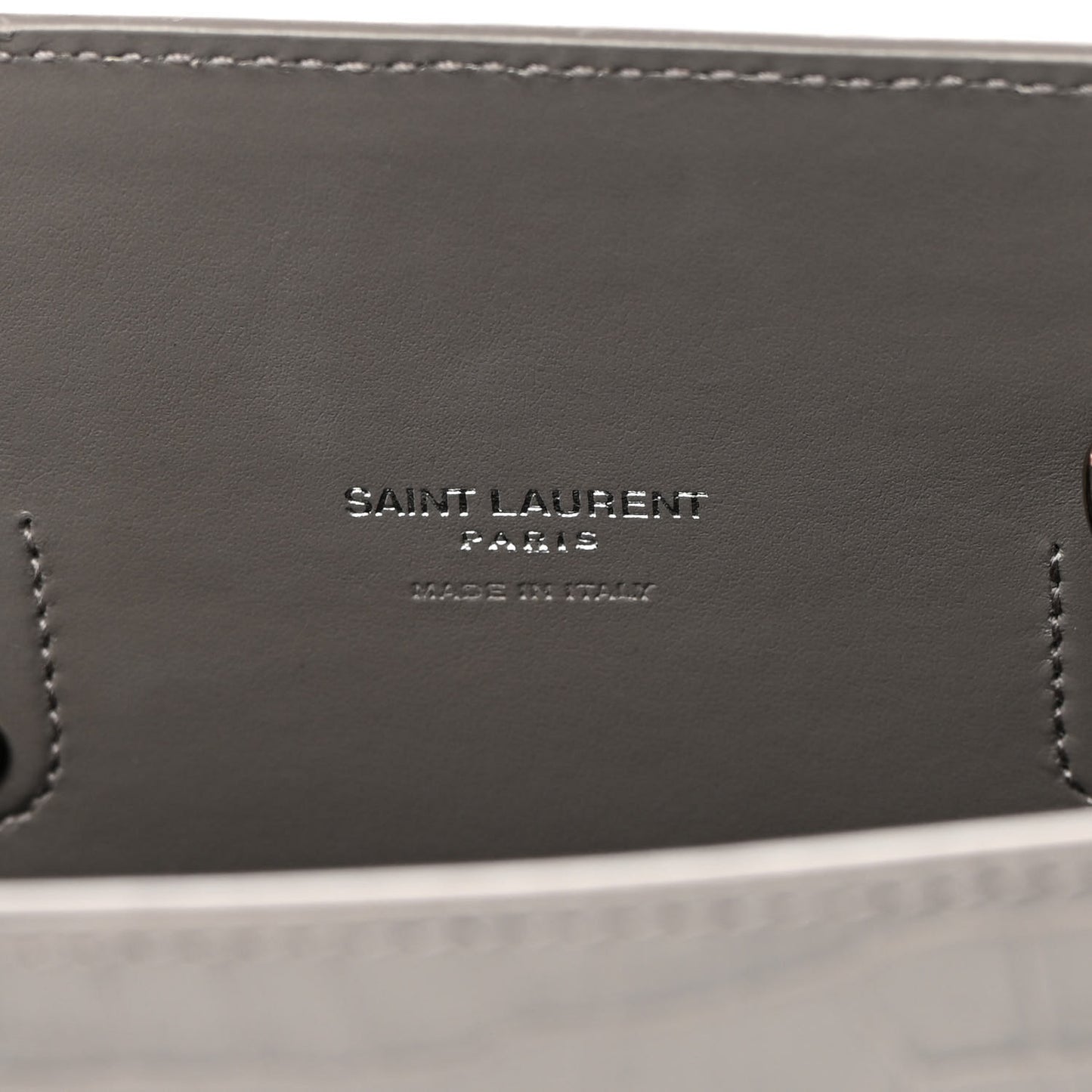 Calfskin Crocodile Embossed Baby Sac De Jour Fog