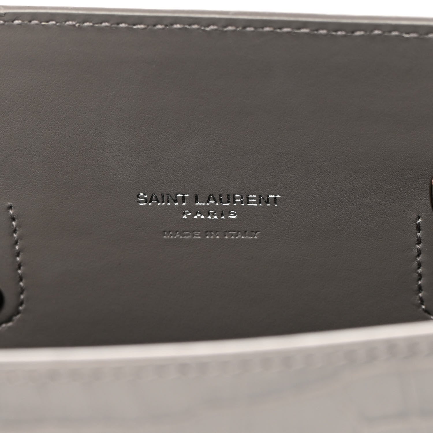 Saint Laurent Calfskin Crocodile Embossed Baby Sac De Jour Fog 7 of 14