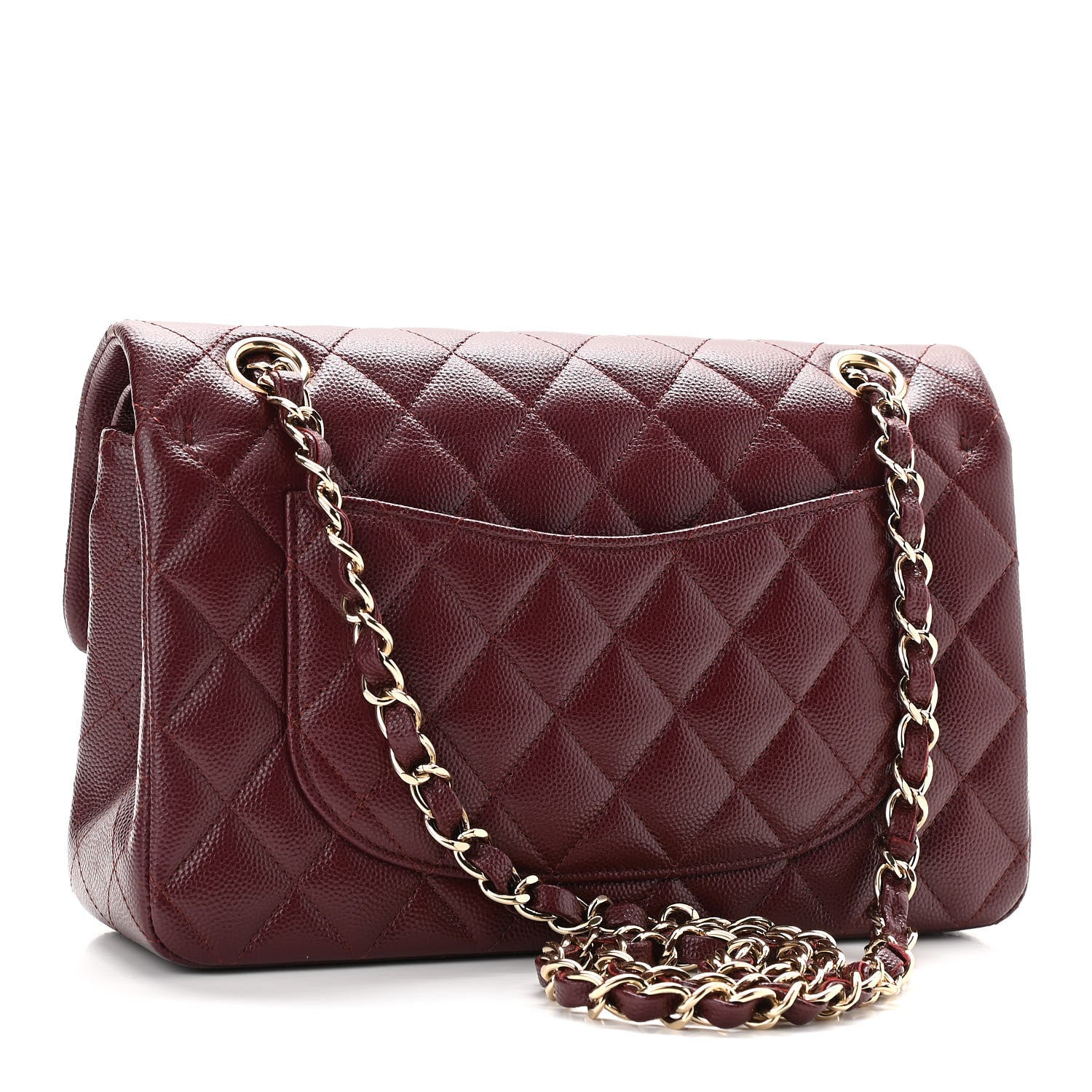 Chanel Caviar Quilted Small Double Flap Burgundy 3 of 11