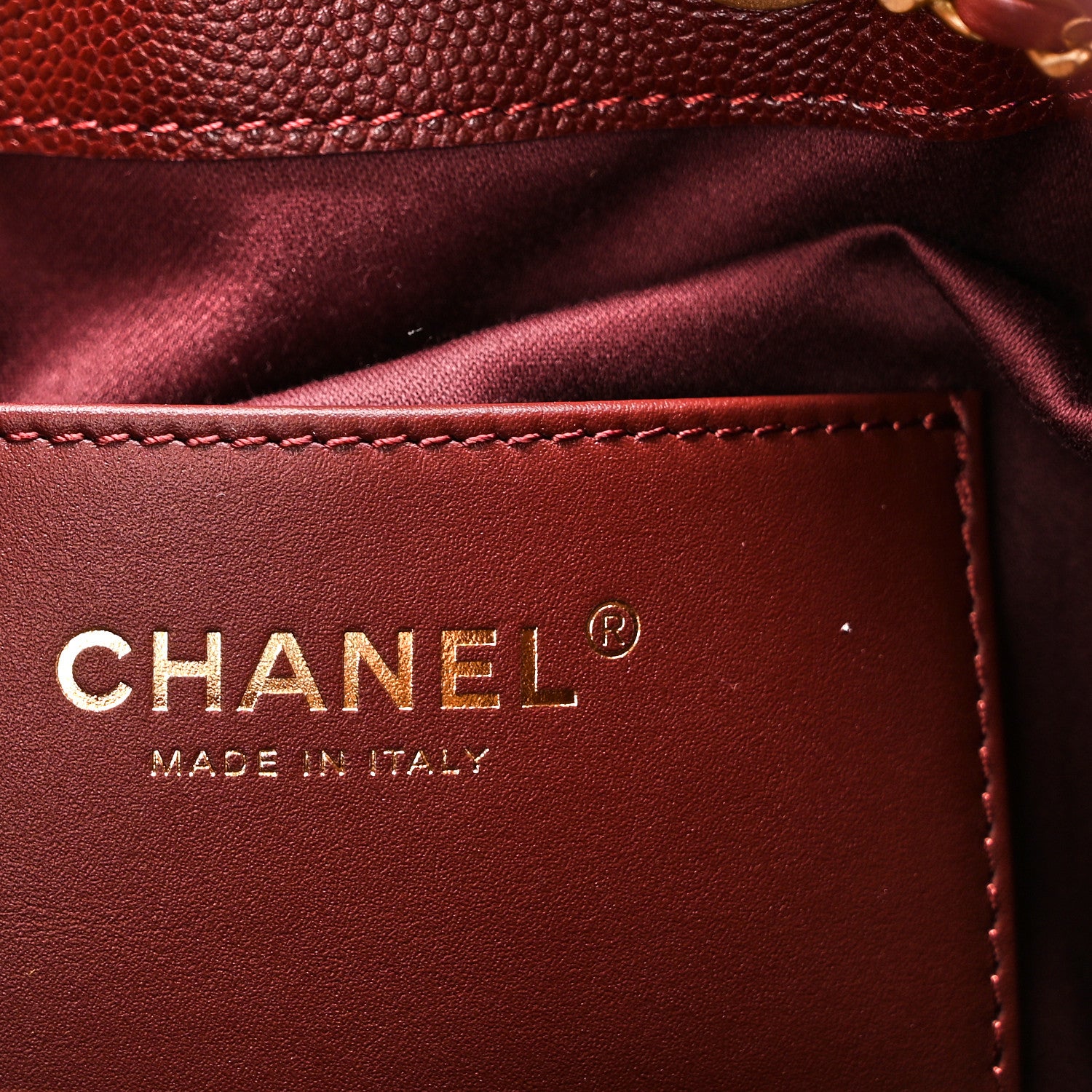 Chanel Caviar Quilted Small Chanel 25 Handbag Burgundy 6 of 10