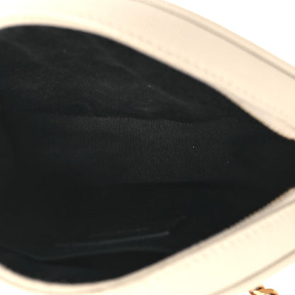 Saint Laurent Grain De Poudre Matelasse Chevron Quilted Round Vinyle Camera Bag Crema Soft 4 of 12