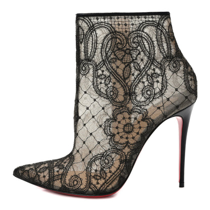 Christian Louboutin Lace Gipsybootie 100 Ankle Boots 36.5 Black 1 of 7