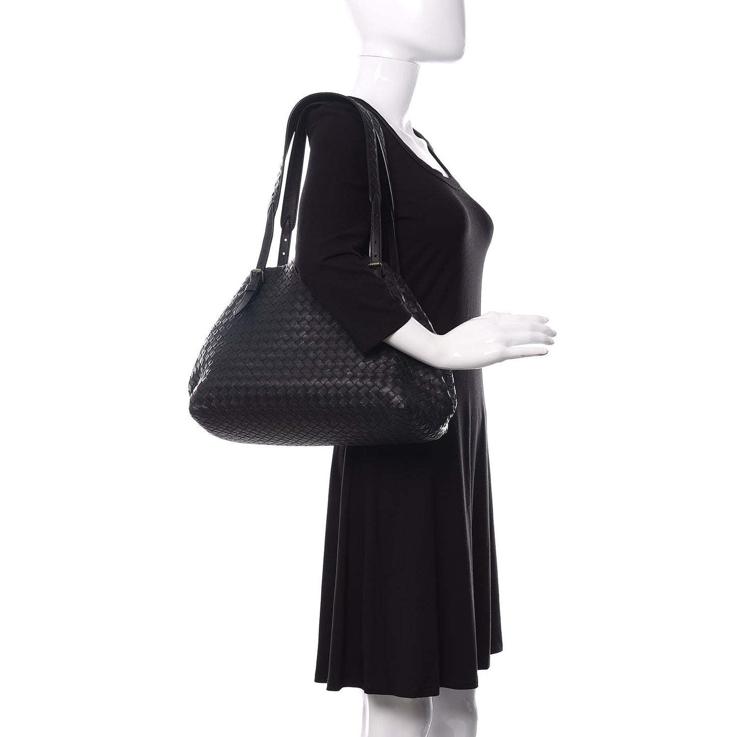 Nappa Intrecciato Medium Cesta Tote Black
