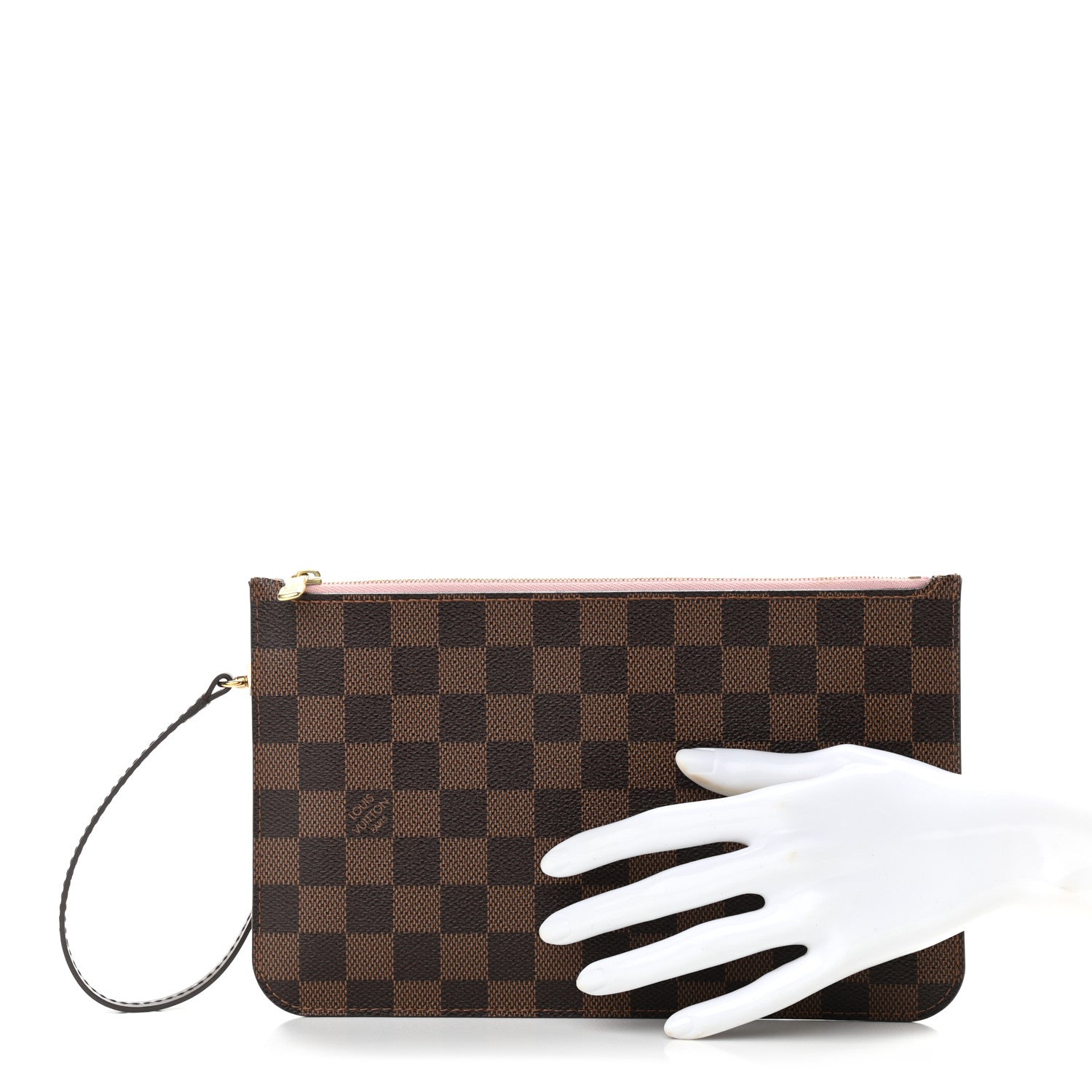 Louis Vuitton Damier Ebene Neverfull MM GM Pochette Rose Ballerine 2 of 10