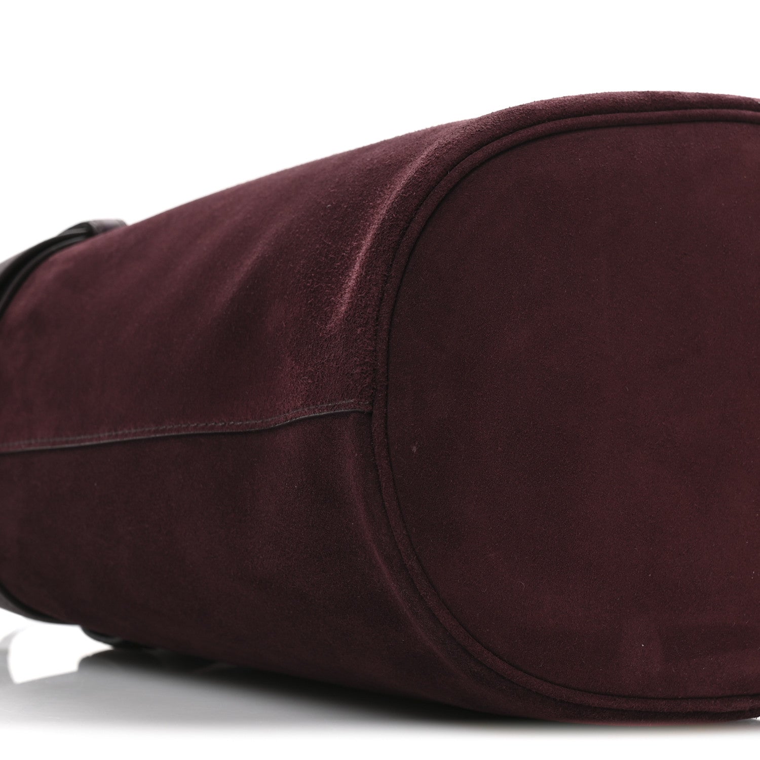 Prada Suede Buckle Bucket Bag With Belt Burgundy 9 of 11