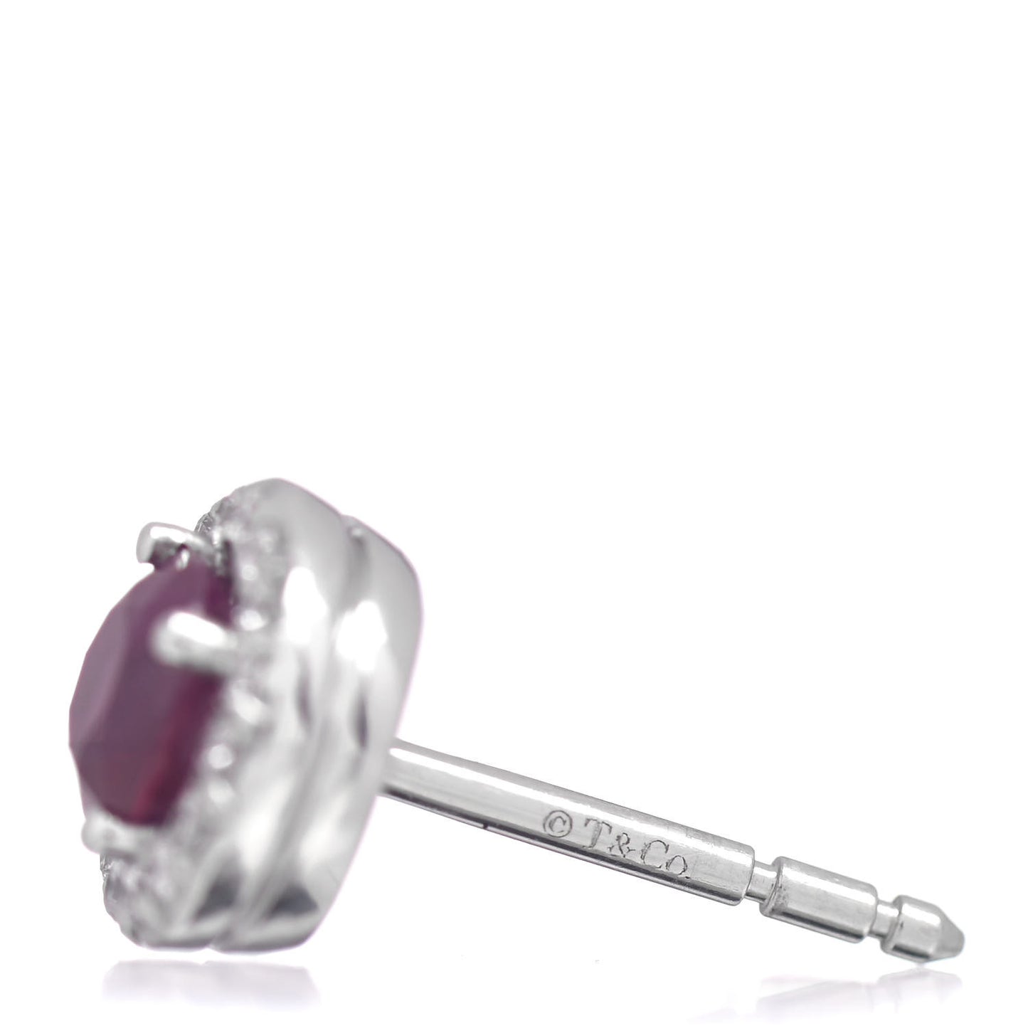 Platinum Diamond Ruby Soleste Earrings