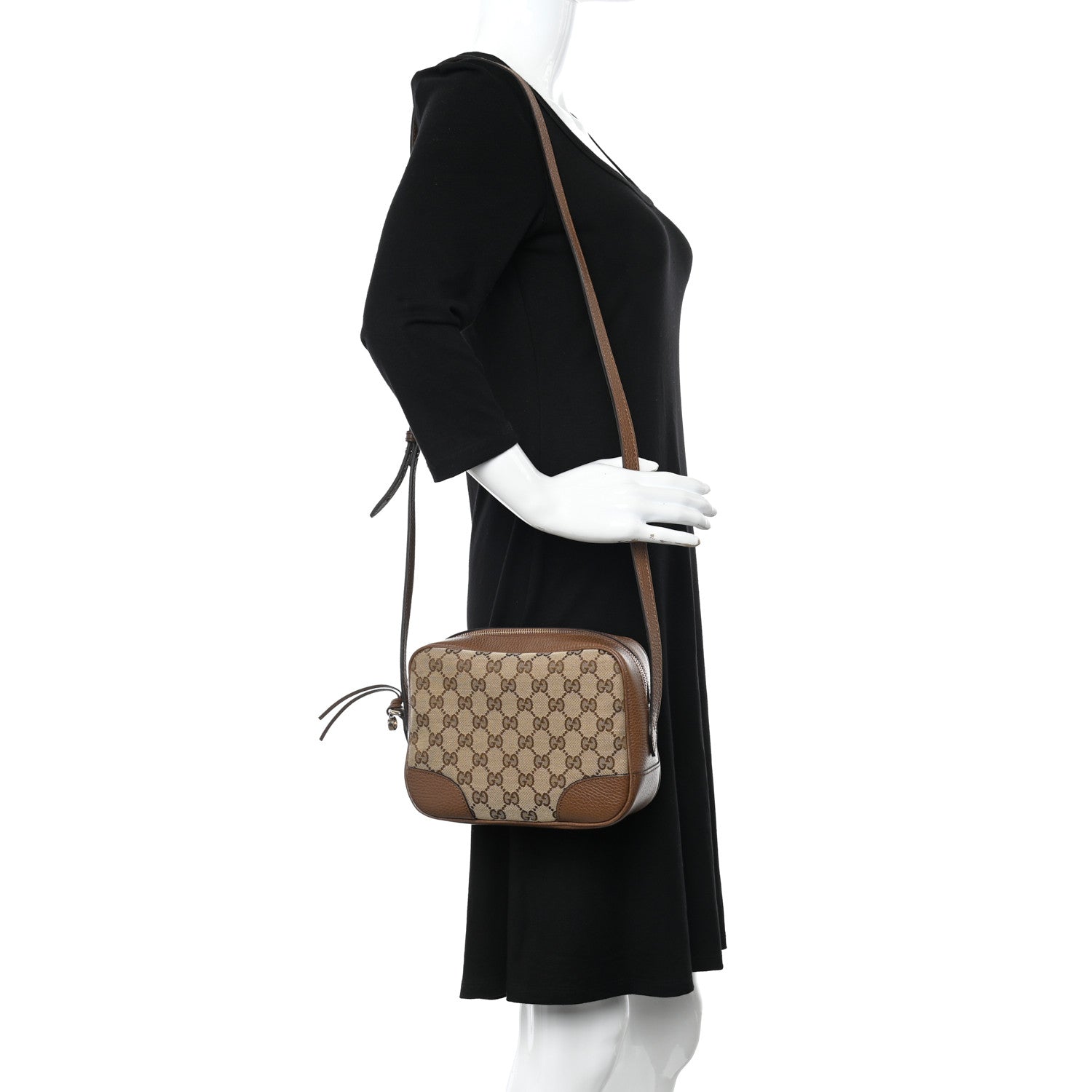 Gucci Monogram Mini Bree Messenger Bag Beige Tabacco 2 of 10