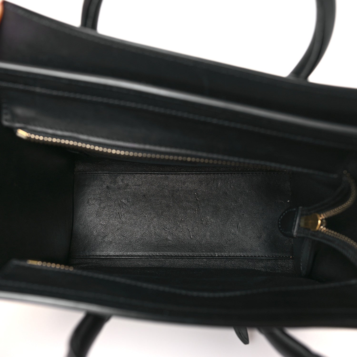 Celine Drummed Calfskin Suede Nano Tri-Color Luggage Amber 5 of 11