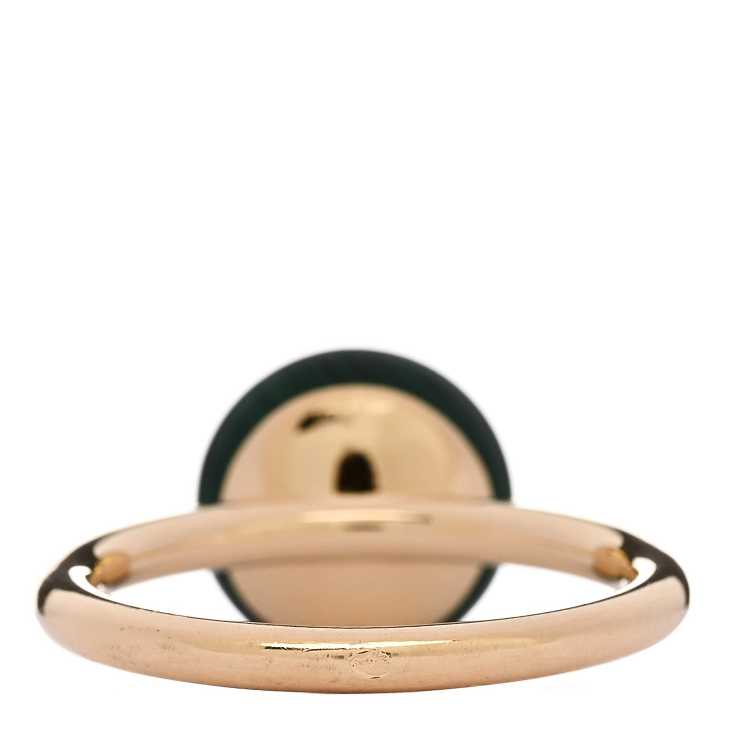 Louis Vuitton 18K Yellow Gold Diamond Malachite Idylle Blossom Ring 54 7 4 of 6