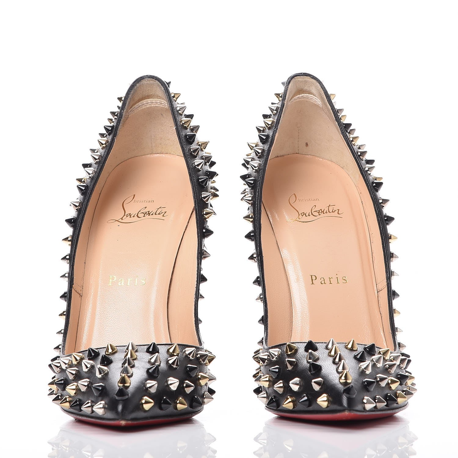 Christian Louboutin Kid Pigalle Plato Spikes 120 Pumps 37.5 Black 3 of 10