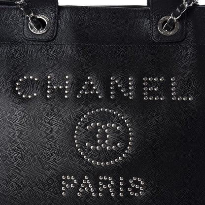 Chanel Caviar Medium Studded Deauville Tote Black 10 of 10