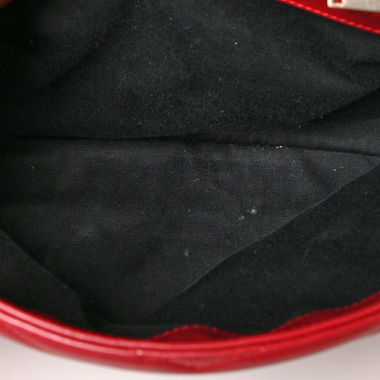 Saint Laurent Calfskin Y Quilted Monogram Medium Loulou Chain Satchel Lipstick Red 5 of 13