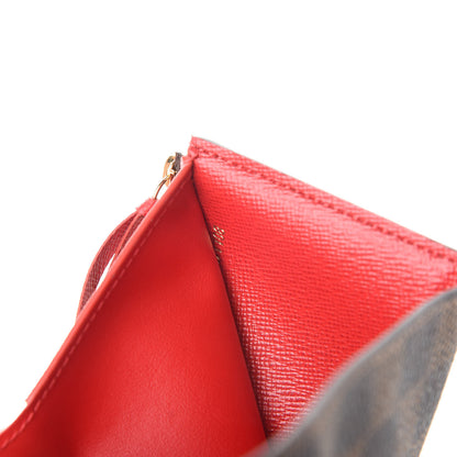 Louis Vuitton Damier Ebene Victorine Wallet Red 7 of 8