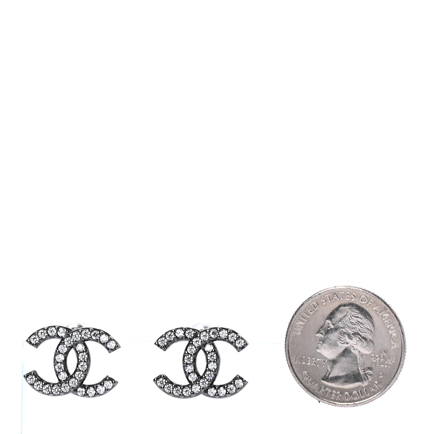 Chanel Ruthenium Crystal CC Earrings 2 of 4