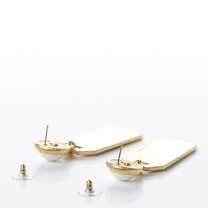 Chanel Pearl CC Tags Drop Earrings Gold 3 of 5