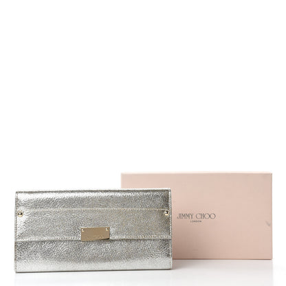Jimmy Choo Metallic Calfskin Reese Clutch Wallet Champagne 10 of 10