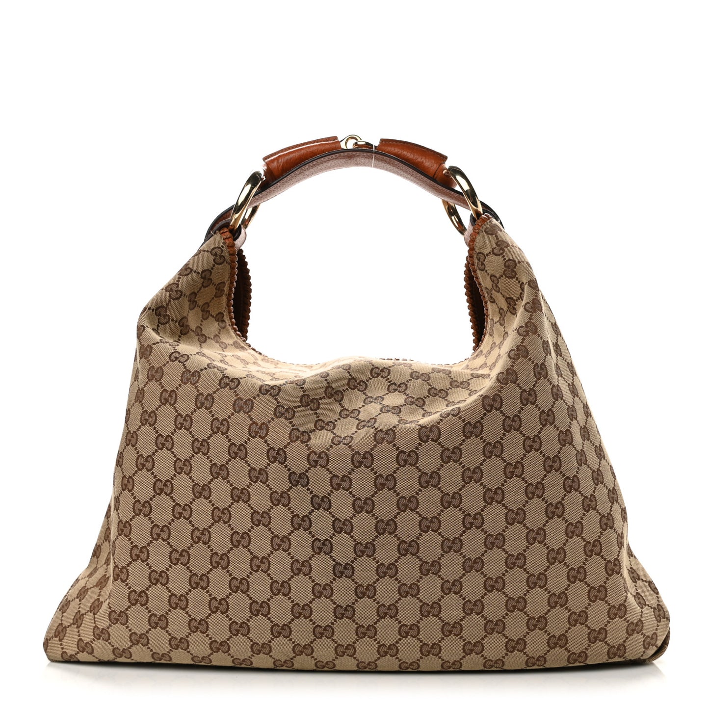 Monogram Large Horsebit Chain Hobo Brown