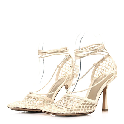 Bottega Veneta Mesh Nappa Stretch Ankle Tie Sandals 35 Toile 4 of 14