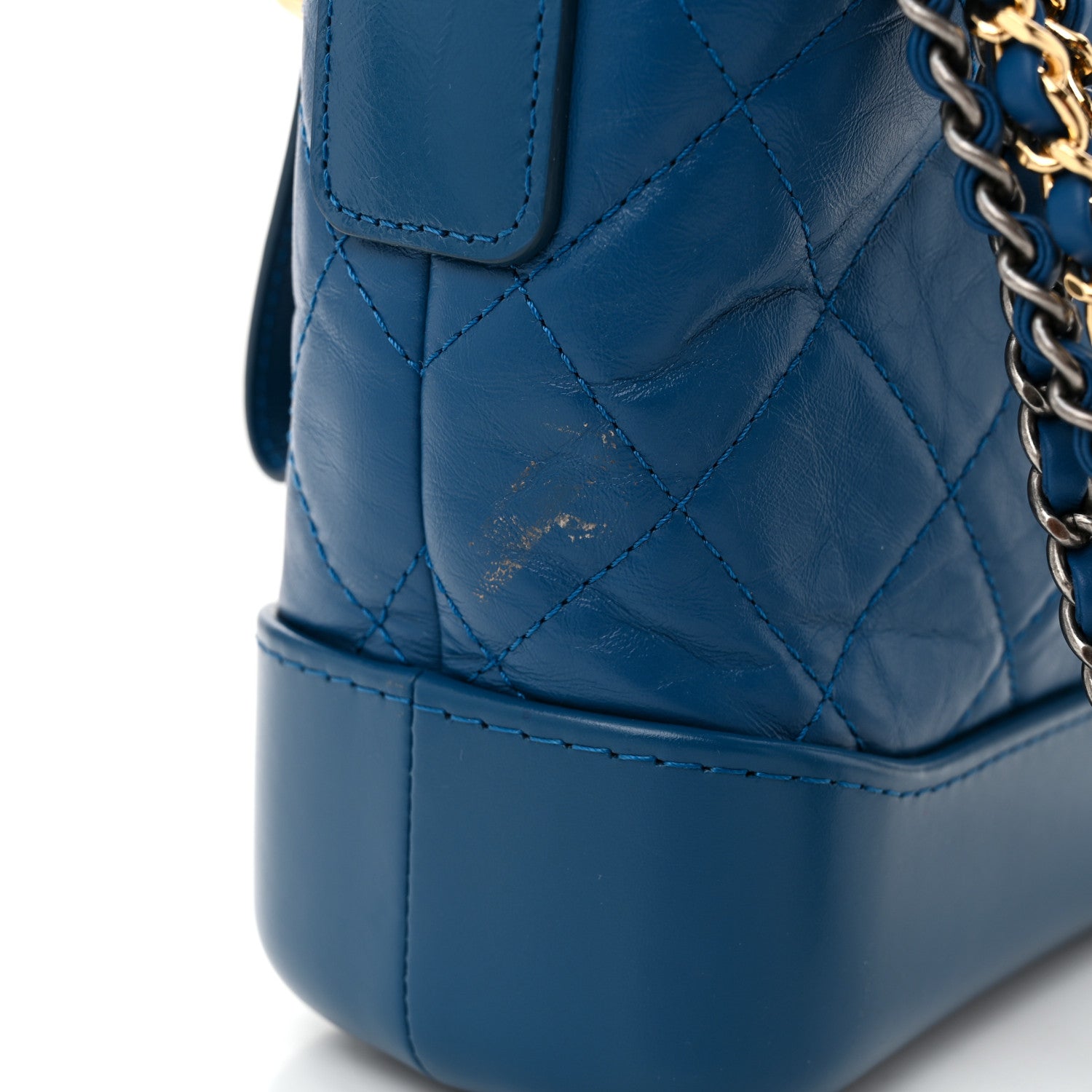 Chanel Aged Calfskin Quilted Small Gabrielle Hobo Blue 11 of 11