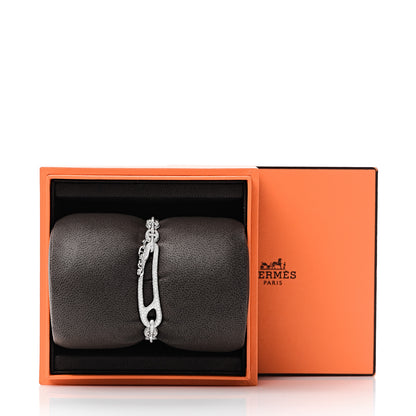 Hermes 18K White Gold Pave Diamond MM Chaine d'Ancre Punk Bracelet SH 7 of 8