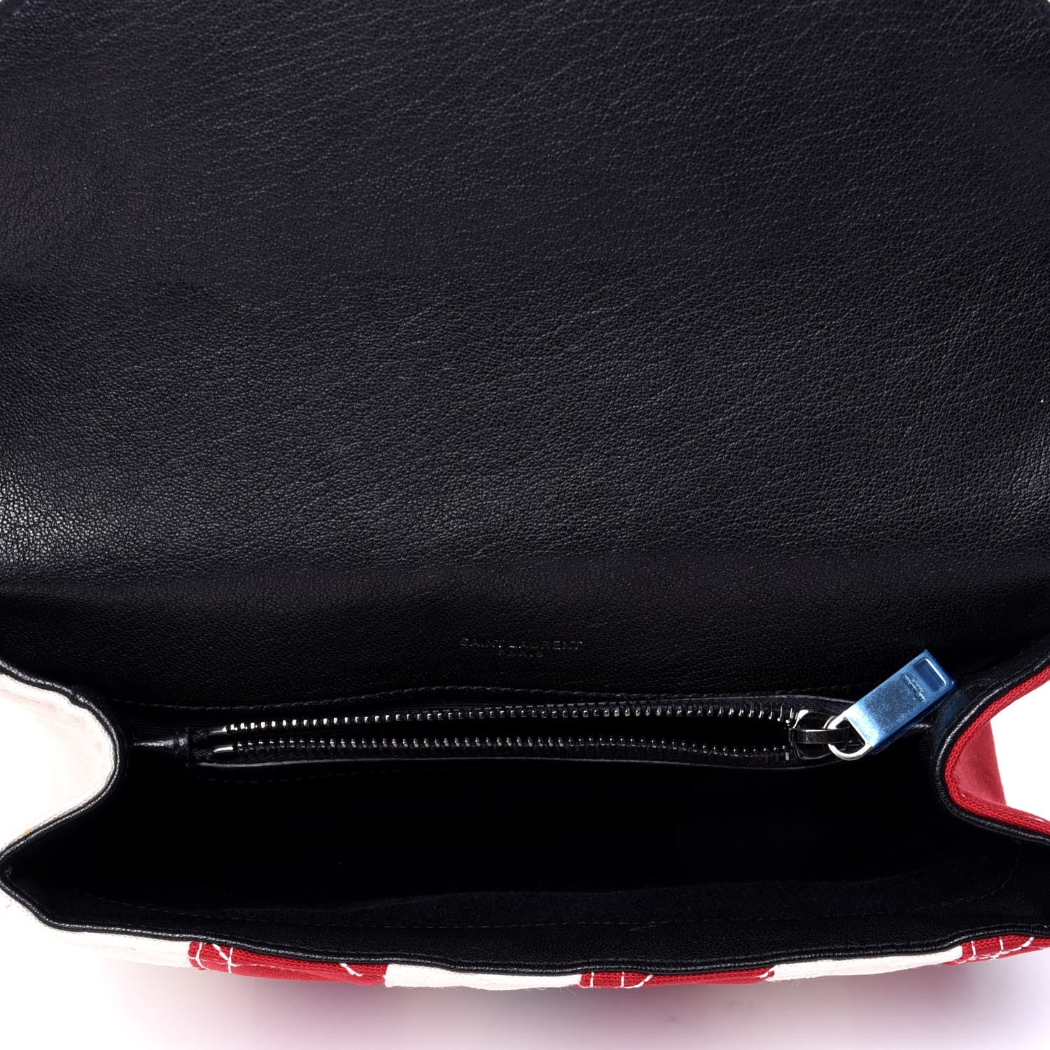 Saint Laurent Canvas Matelasse Chevron American Flag Monogram Medium College Bag Red Blue 6 of 11