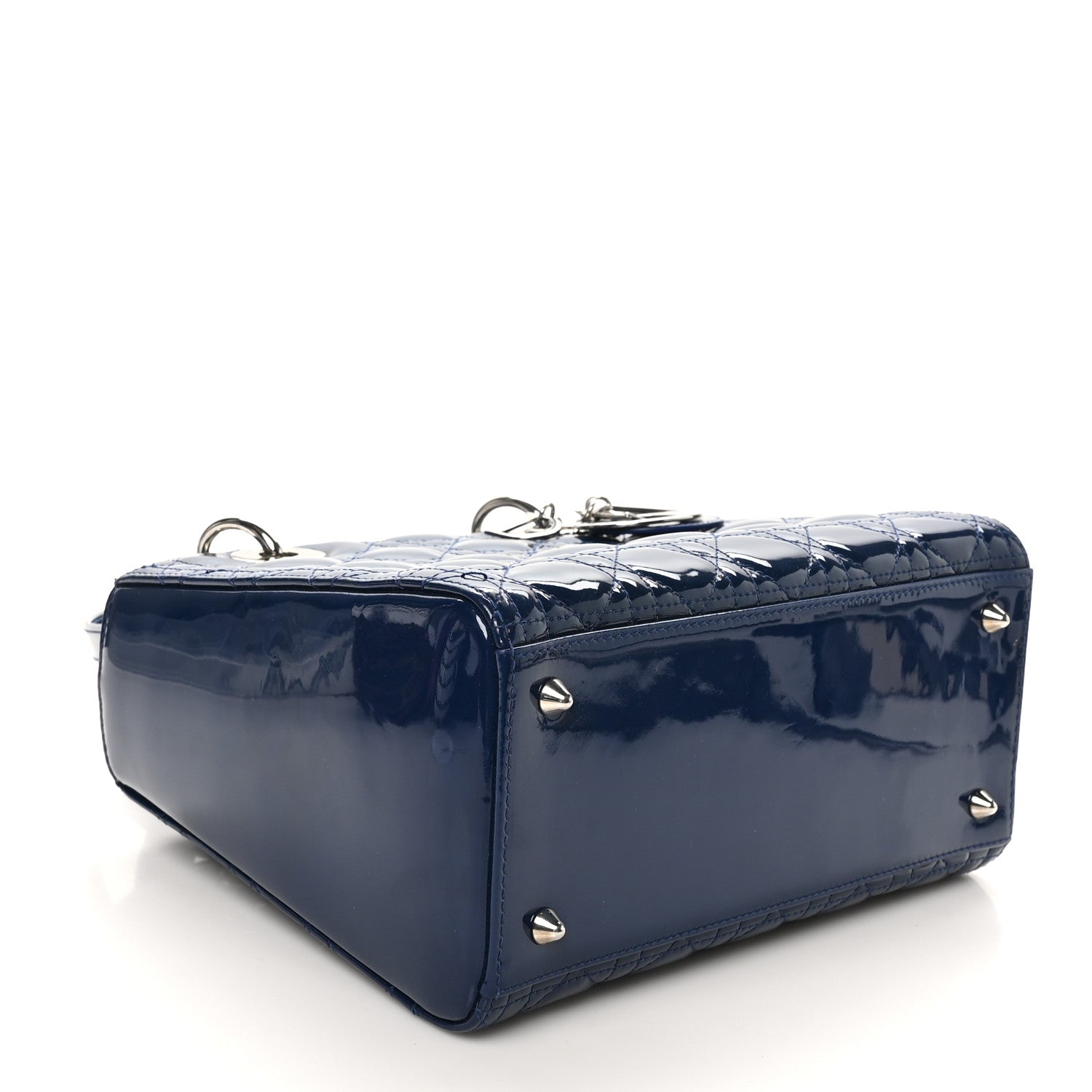 Christian Dior Patent Cannage Medium Lady Dior Navy Blue 4 of 10