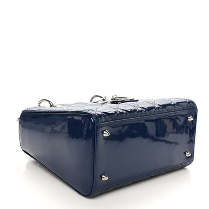 Christian Dior Patent Cannage Medium Lady Dior Navy Blue 4 of 10