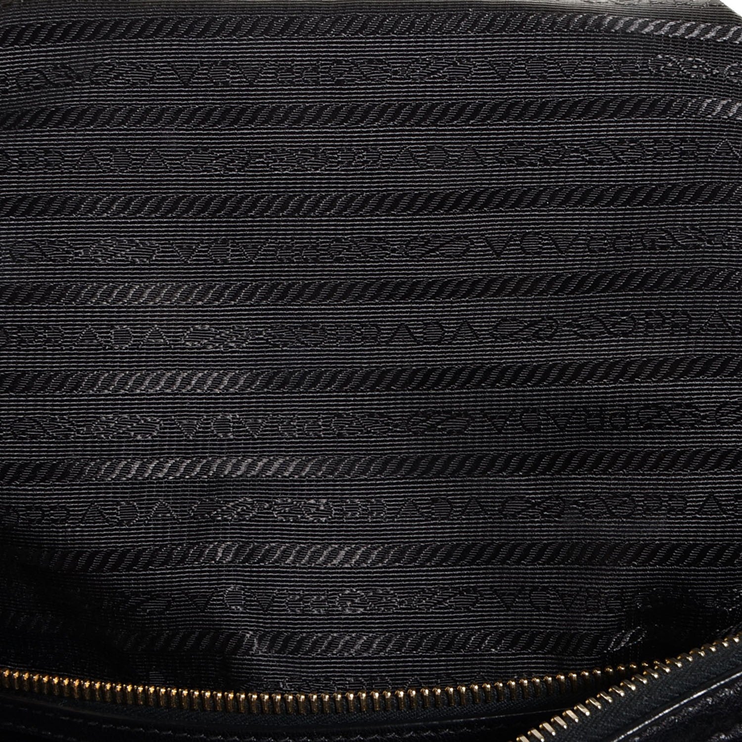 Prada Cervo Antik Shopping Satchel Black 10 of 11