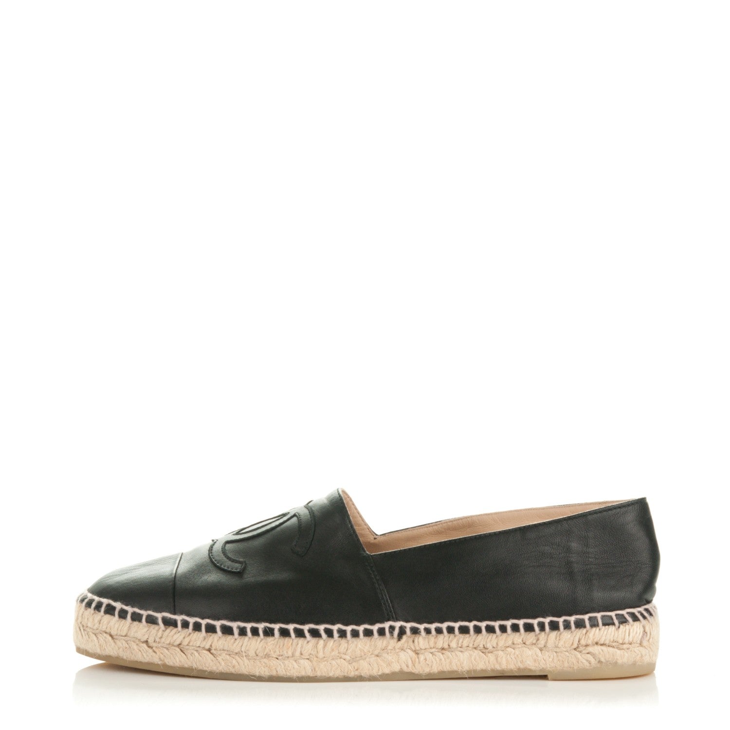 Chanel Lambskin CC Espadrilles 42 Black 1 of 9