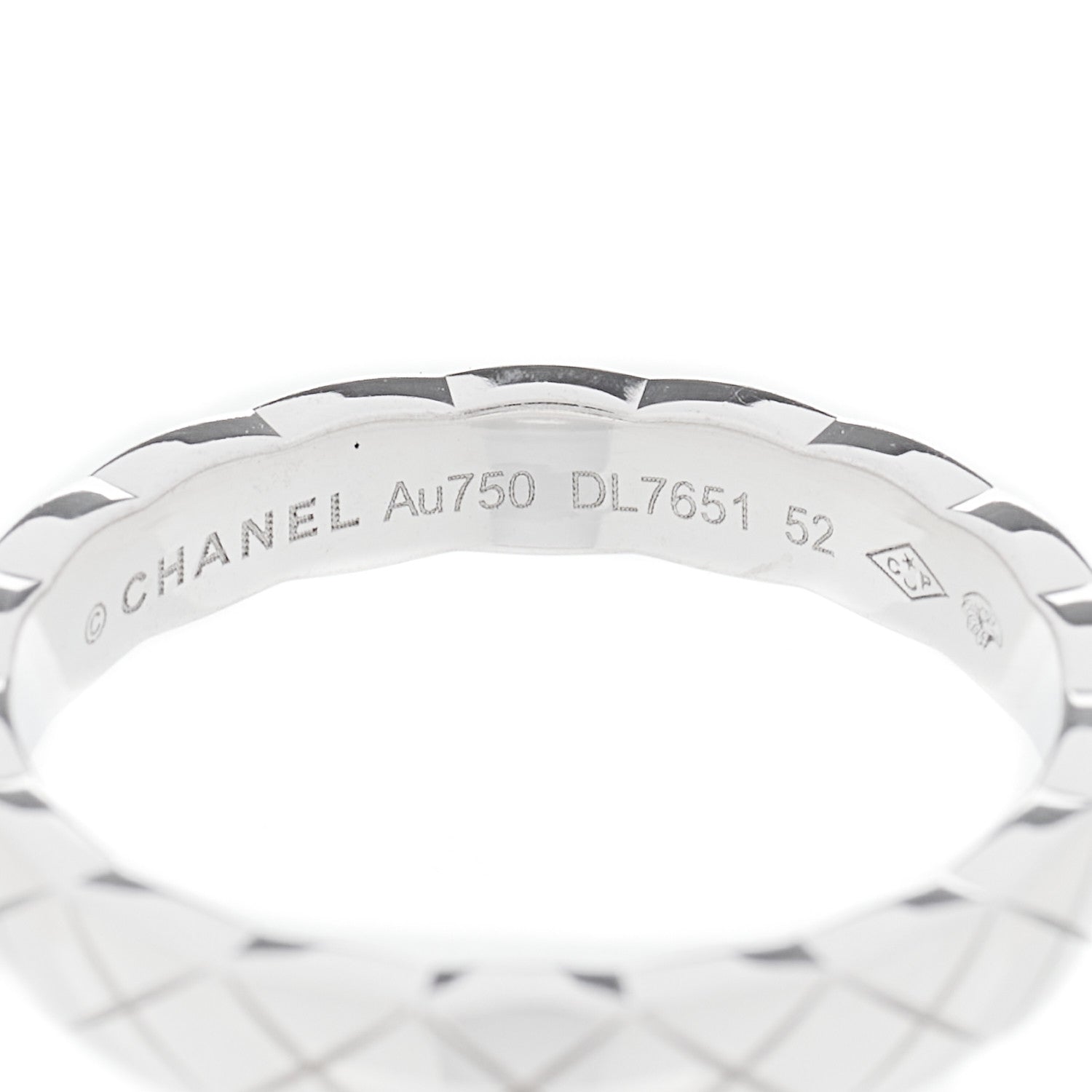 Chanel 18K White Gold Mini Coco Crush Ring 52 6 4 of 5