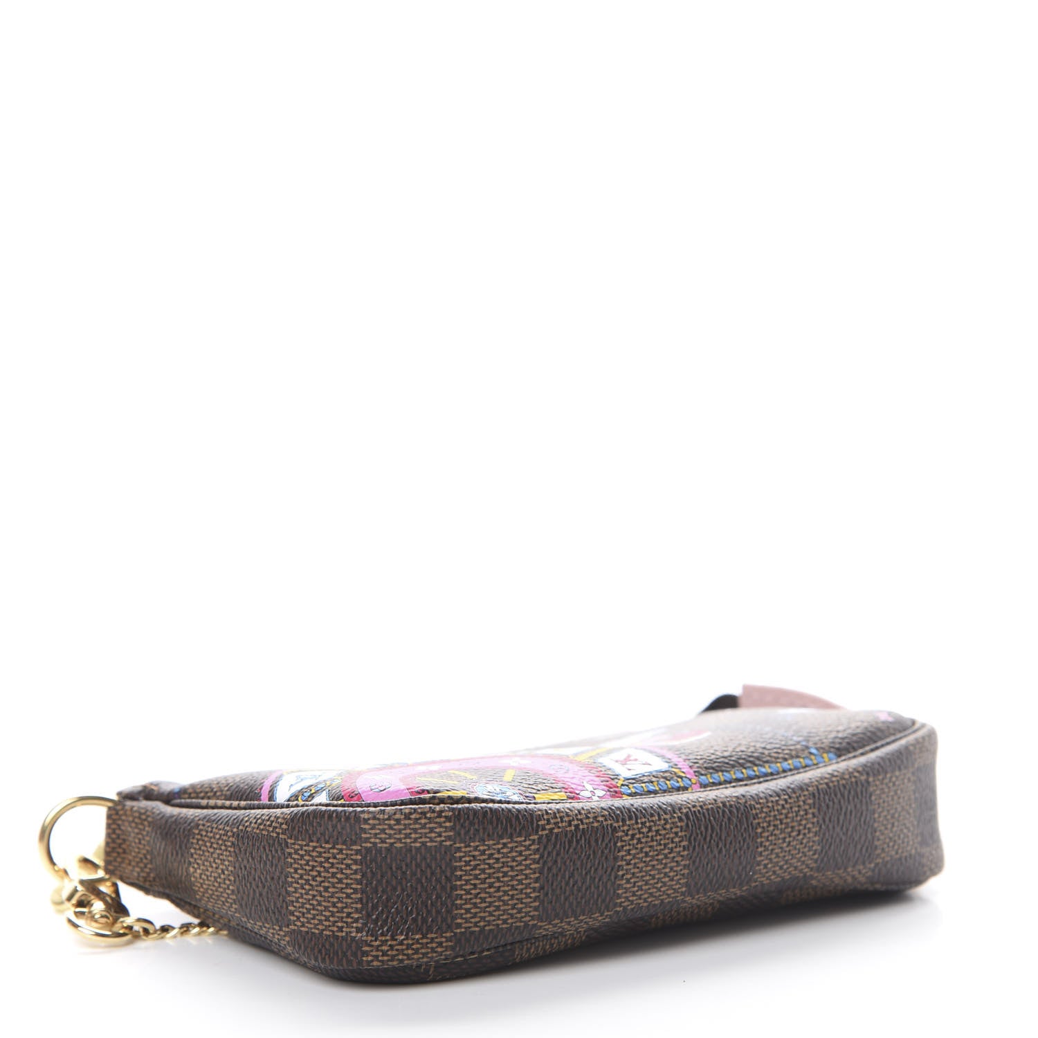 Louis Vuitton Damier Ebene 2020 Christmas Animation Big Wheel Mini Pochette Accessories Rose Ballerine 3 of 7