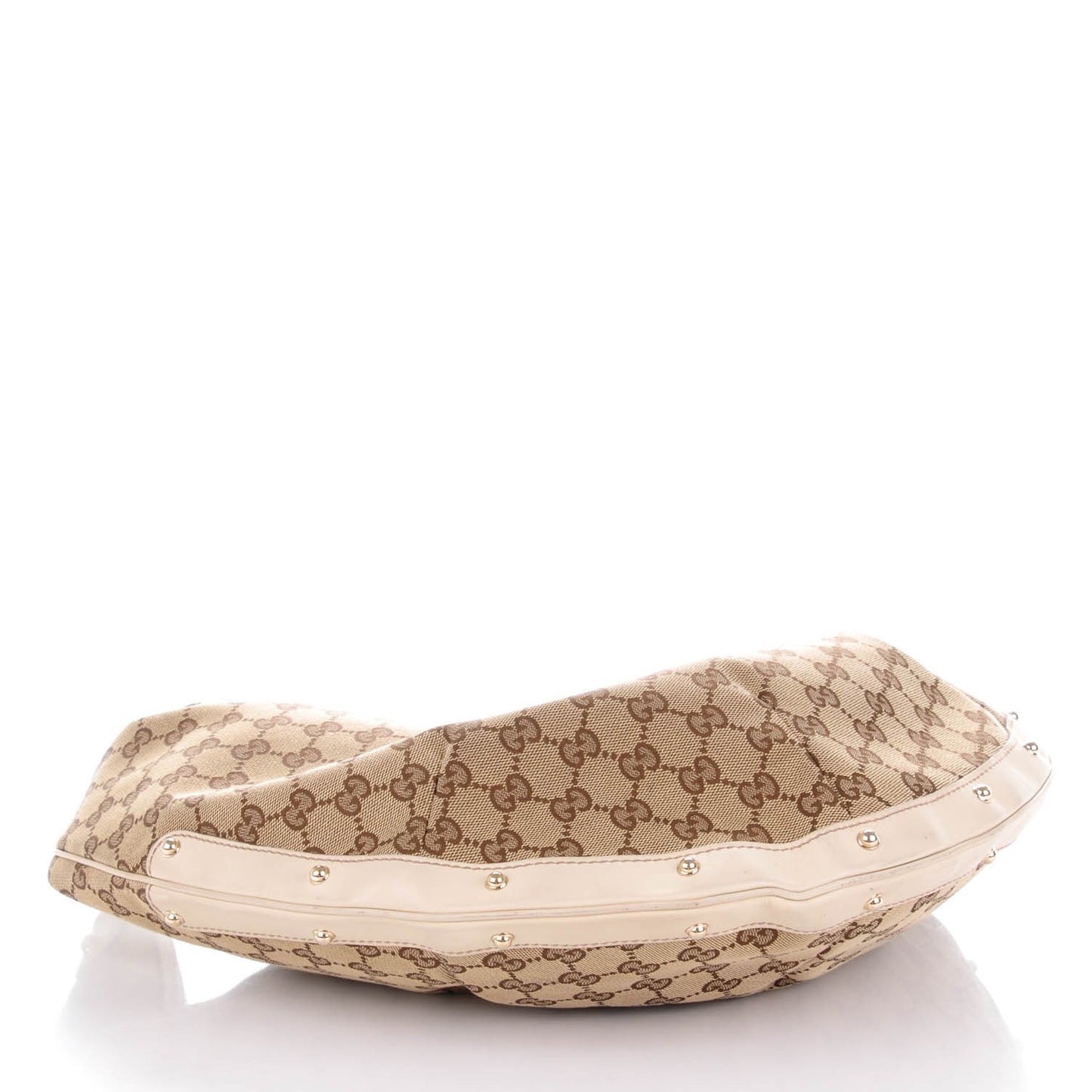 Monogram Large Studded Hobo Off White