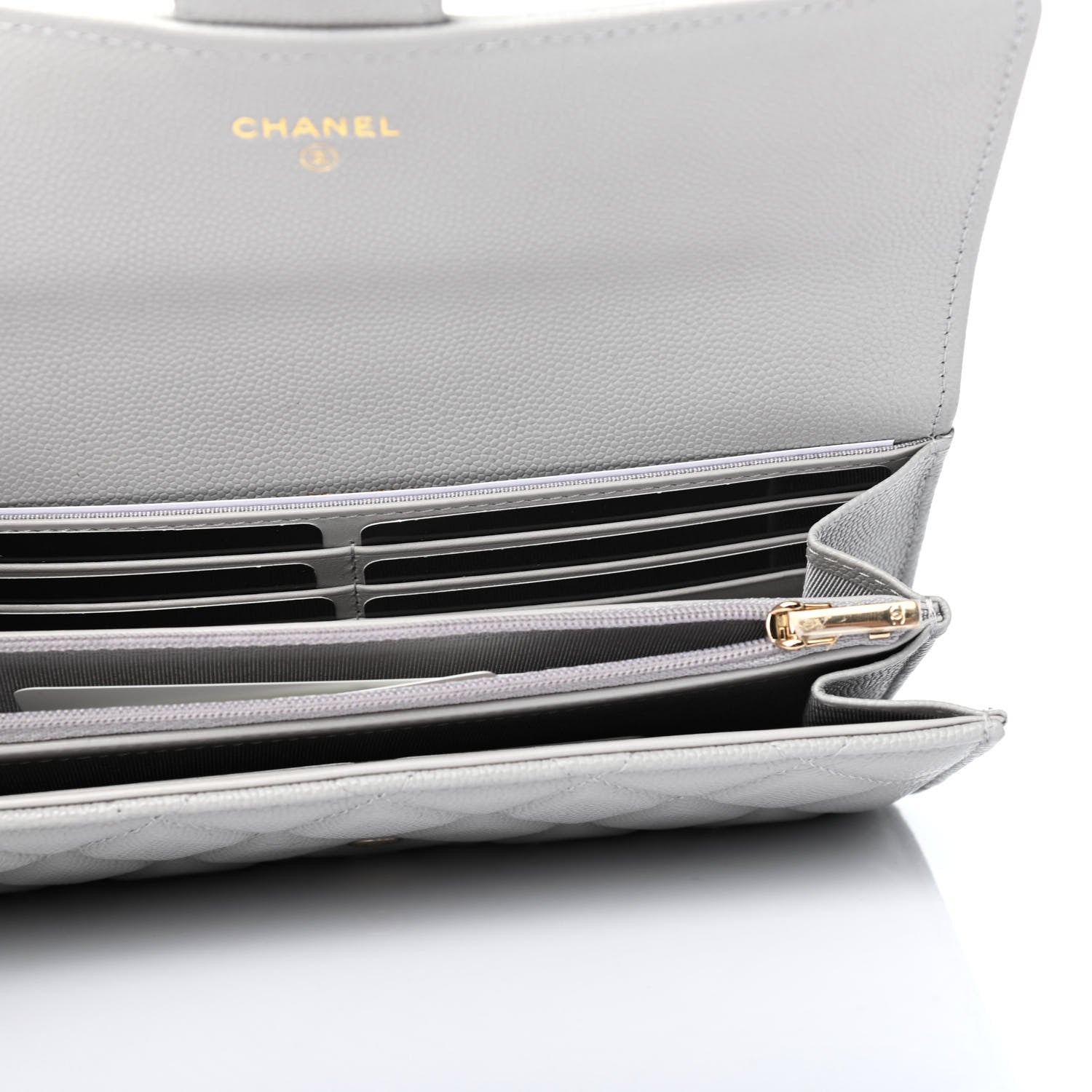 Chanel Caviar Quilted Large Flap Wallet Grey 4 of 4